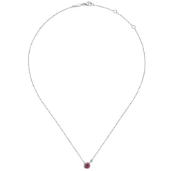 Clearance Gabriel & Co. 925 Sterling Silver Pink Tourmaline and Diamond Pendant Necklace