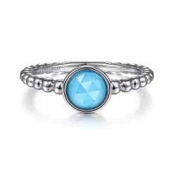 Outlet Gabriel & Co. 925 Sterling Silver Rock Crystal and Turquoise Bujukan Ring