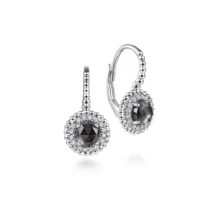 Best Gabriel & Co. Sterling Silver Rock Crystal Black MOP and White Sapphire Bujukan Earrings