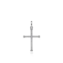 Clearance Gabriel & Co. 925 Sterling Silver Rope Cross Pendant