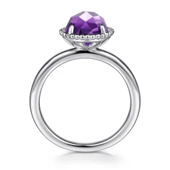 Sale Gabriel & Co. 925 Sterling Silver Round Amethyst Bujukan Ring