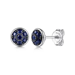 Discount Gabriel & Co. 925 Sterling Silver Round Blue Sapphire Cluster Stud Earrings