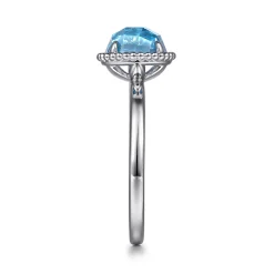 Outlet Gabriel & Co. 925 Sterling Silver Round Blue Topaz Bujukan Ring