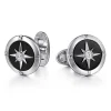 Outlet Gabriel & Co. 925 Sterling Silver Round Compass Cufflinks Diamond and Onyx