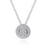 Clearance Gabriel & Co. 925 Sterling Silver Round Diamond Cluster Pendant Necklace