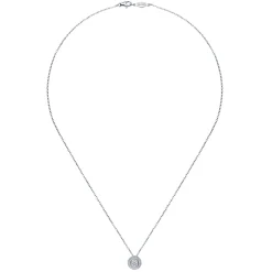 Clearance Gabriel & Co. 925 Sterling Silver Round Diamond Cluster Pendant Necklace