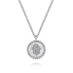 Outlet Gabriel & Co. 925 Sterling Silver Round Hamsa Pendant Necklace