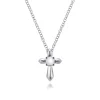 Gabriel & Co. 925 Sterling Silver Round Opal Cross Pendant Necklace