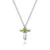 Clearance Gabriel & Co. 925 Sterling Silver Round Peridot Cross Necklace