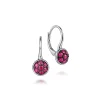 New Gabriel & Co. 925 Sterling Silver Round Ruby Cluster Leverback Drop Earrings