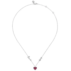 Hot Gabriel & Co. 925 Sterling Silver Ruby Heart Love Infinity Necklace
