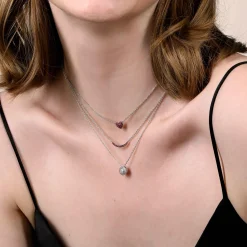 Clearance Gabriel & Co. 925 Sterling Silver Ruby Pave Heart Pendant Necklace
