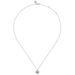 Clearance Gabriel & Co. 925 Sterling Silver Sapphire and Diamond Evil Eye Pendant Necklace