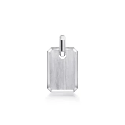 Gabriel & Co. 925 Sterling Silver Satin Finish Dog Tag Pendant