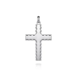 Discount Gabriel & Co. 925 Sterling Silver Scalloped Cross Pendant