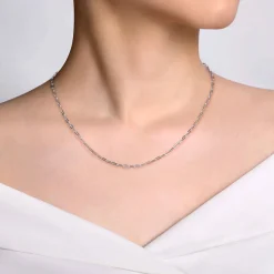 Discount Gabriel & Co. 925 Sterling Silver Solid Paper Clip Chain Necklace