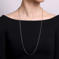 New Gabriel & Co. 925 Sterling Silver Solid Paper Clip Chain Necklace