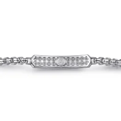 Outlet Gabriel & Co. 925 Sterling Silver Solid Round Box Chain ID Bracelet