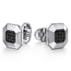 Online Gabriel & Co. Sterling Silver Square Cufflinks with Black Spinel Stone