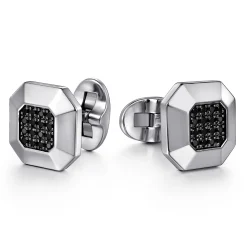 Online Gabriel & Co. Sterling Silver Square Cufflinks with Black Spinel Stone