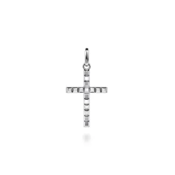 Clearance Gabriel & Co. 925 Sterling Silver Square Station Mini Cross Pendant
