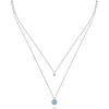Sale Gabriel & Co. 925 Sterling Silver Swiss Blue Topaz and Diamond Layered Necklace