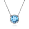 Hot Gabriel & Co. 925 Sterling Silver Swiss Blue Topaz Pendant Necklace