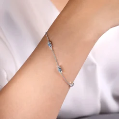Clearance Gabriel & Co. 925 Sterling Silver Swiss Blue Topaz Station Bracelet