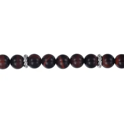 Clearance Gabriel & Co. 925 Sterling Silver Tiger Eye Beaded Bracelet 8mm