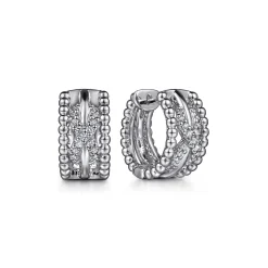 Hot Gabriel & Co. 925 Sterling Silver Twisted Bujukan Huggie Earrings