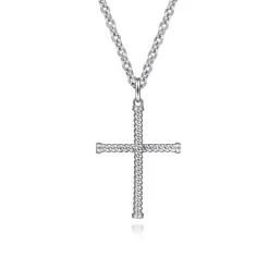 Hot Gabriel & Co. 925 Sterling Silver Twisted Rope Cross Pendant
