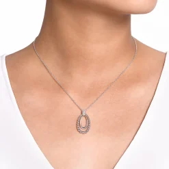 New Gabriel & Co. 925 Sterling Silver White Sapphire Pendant Necklace