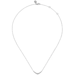 Hot Gabriel & Co. 925 Sterling Silver White Sapphire Graduating Bujukan Ball Bar Necklace