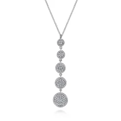 New Gabriel & Co. 925 Sterling Silver White Sapphire Long Pendant Necklace