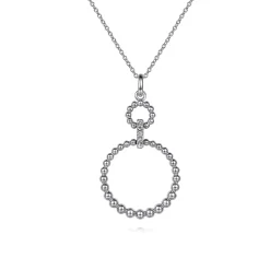 Discount Gabriel & Co. 925 Sterling Silver White Sapphire Bujukan Link Drop Necklace