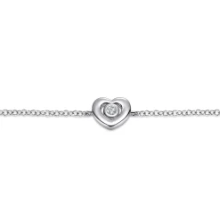 Clearance Gabriel & Co. 925 Sterling Silver White Sapphire Heart Chain Bracelet