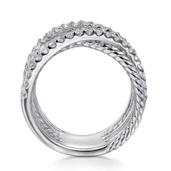 Clearance Gabriel & Co. 925 Sterling Silver White Sapphire Hampton Twisted Ladies Ring