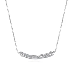 Outlet Gabriel & Co. 925 Sterling Silver White Sapphire Bar Necklace
