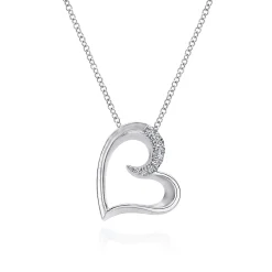 Online Gabriel & Co. 925 Sterling Silver White Sapphire Open Heart Pendant Necklace