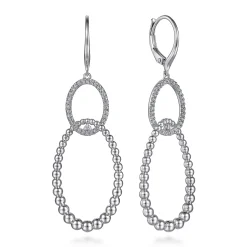 Hot Gabriel & Co. 925 Sterling Silver White Sapphire Bujukan Drop Earrings