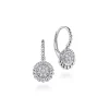 Best Gabriel & Co. Sterling Silver White Sapphire Pave Center and Bujukan Frame Leverback Earrings