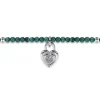 Outlet Gabriel & Co. 925 Sterling Silver White Sapphire Lock and Malachite Bead Bracelet