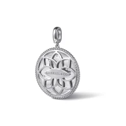Hot Gabriel & Co. 925 Sterling Silver White Sapphire Bujukan Gemini Medallion Pendant With Detachable Bail