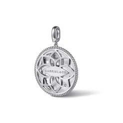 Online Gabriel & Co. 925 Sterling Silver White Sapphire Bujukan Leo Medallion Pendant With Detachable Bail