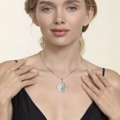 Online Gabriel & Co. 925 Sterling Silver White Sapphire Bujukan Leo Medallion Pendant With Detachable Bail