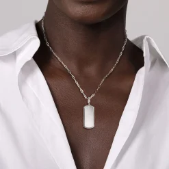 New Gabriel & Co. 925 Sterling Silver White Sapphire Personalized Medallion Pendant With Detachable Bail