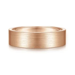 Clearance Gabriel & Co. Steven - 14K Rose Gold 6mm - Flat Men's Wedding Band in Satin Finish