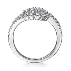 Best Gabriel & Co. Strides - 14K White Gold Diamond Stirrup Ring