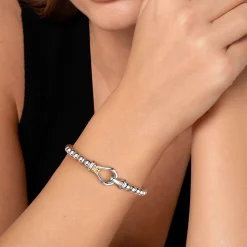 Hot Gabriel & Co. Strides - 14K Yellow Gold and 925 Sterling Silver Bujukan Stirrup Bangle Bracelet