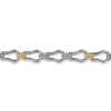 Sale Gabriel & Co. Strides - 14K Yellow Gold and 925 Sterling Silver Bujukan Beaded Stirrup Link Chain Bracelet